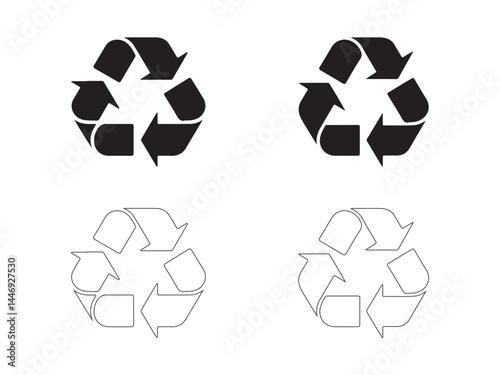 Recycling Symbol Variations in Black and White