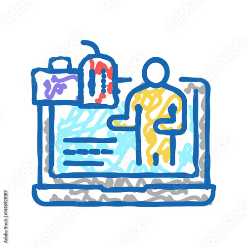 blogging reputation management icon doodle illustration