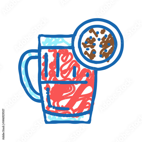 pu erh tea icon doodle illustration