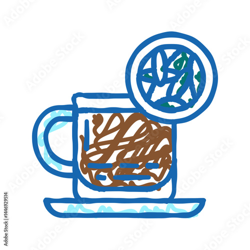 black tea icon doodle illustration