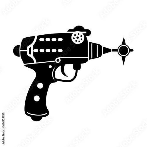Retro ray gun drawing, a nostalgic symbol of classic science fiction weapon