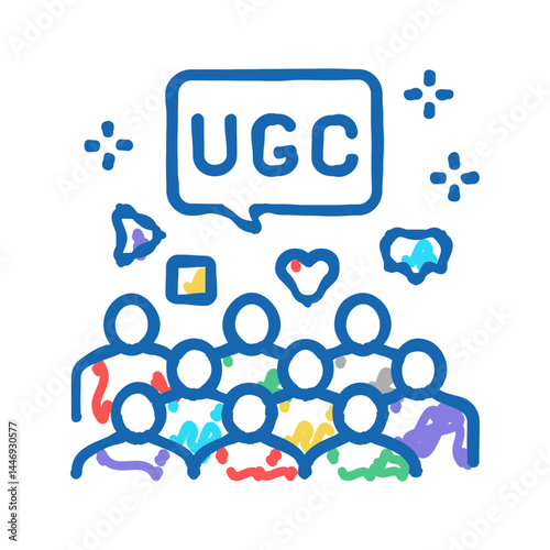public social media users ugc icon doodle illustration
