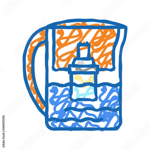 pot water filter icon doodle illustration