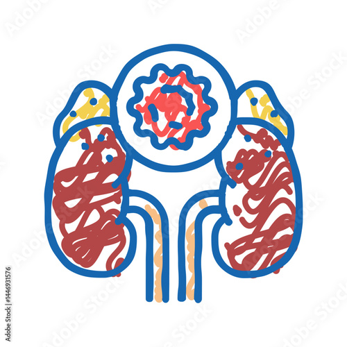 cushing cortisol syndrome icon doodle illustration