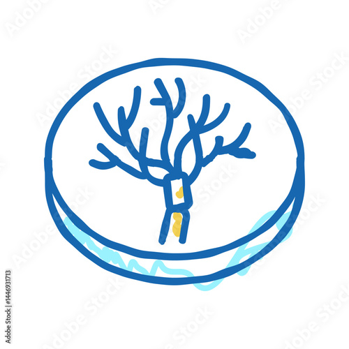 penicillium mold fungi icon doodle illustration