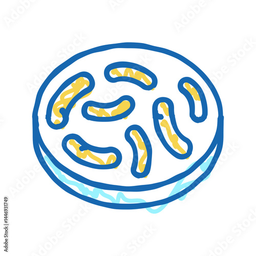 gut bacteria icon doodle illustration