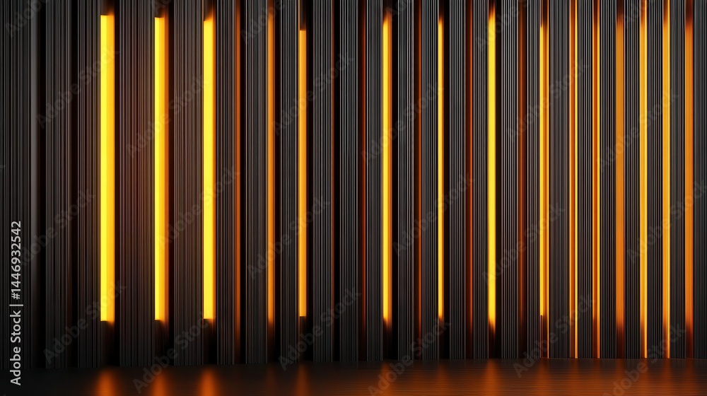 Abstract design featuring vertical black and orange stripes with a modern aesthetic backdrop Abstract design featuring vertical black and orange stripes with a modern aesthetic backdrop