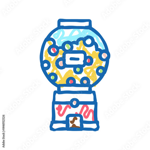 chewing gum and candy selling tool icon doodle illustration