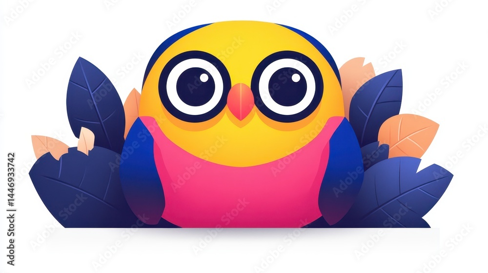 Fototapeta premium Playful pixelated bird illustration with vibrant colors, perfect for children's designs or whimsical projects that will spark joy and imagination immediately