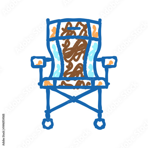 portable hunting chair icon doodle illustration