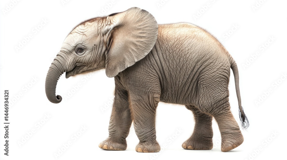 Fototapeta premium Baby elephant isolated on white background
