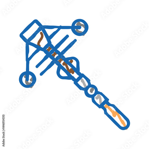 hunting crossbow icon doodle illustration