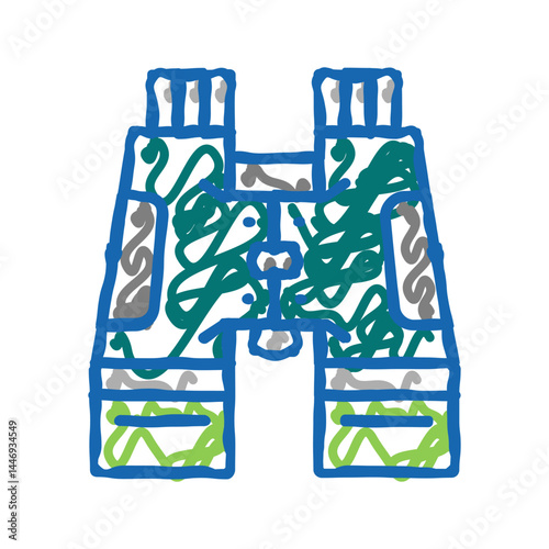 hiking binoculars icon doodle illustration
