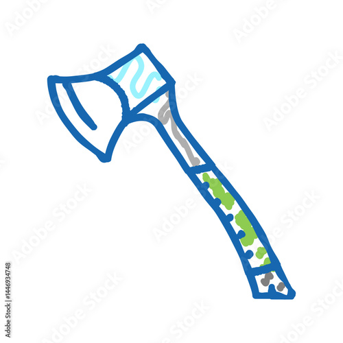 hunting ax icon doodle illustration