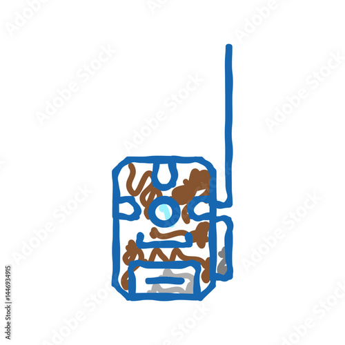 hunting camera icon doodle illustration