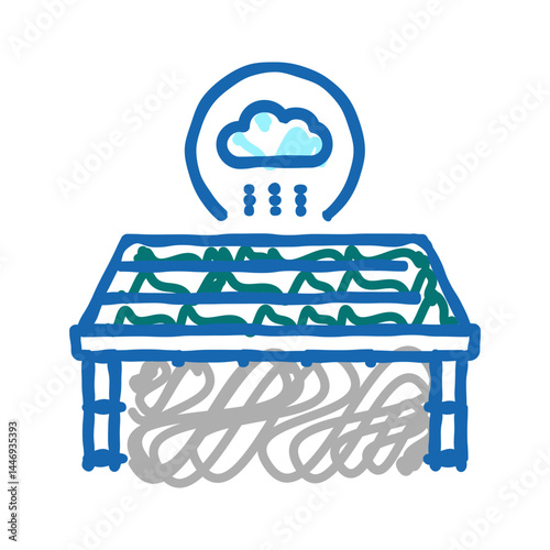 roof waterproofing icon doodle illustration