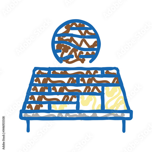 wooden roof icon doodle illustration