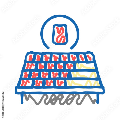 asphalt shingles roof icon doodle illustration