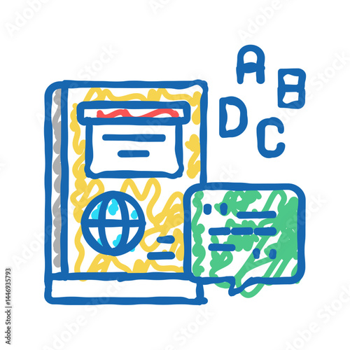 english school lesson icon doodle illustration