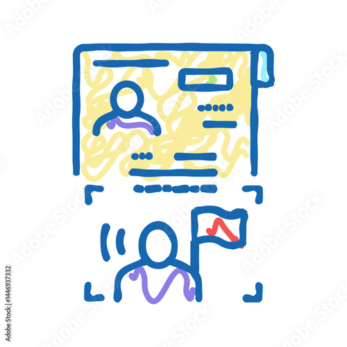 visa as political asylum icon doodle illustration