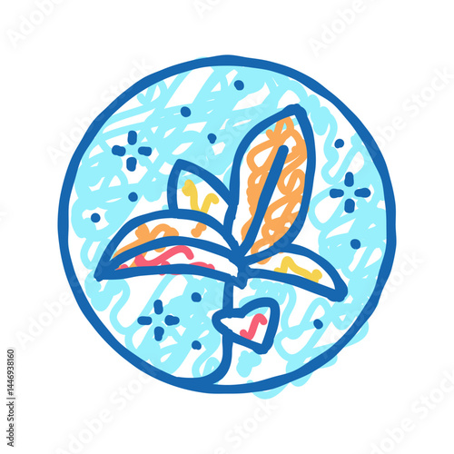 flower boho icon doodle illustration