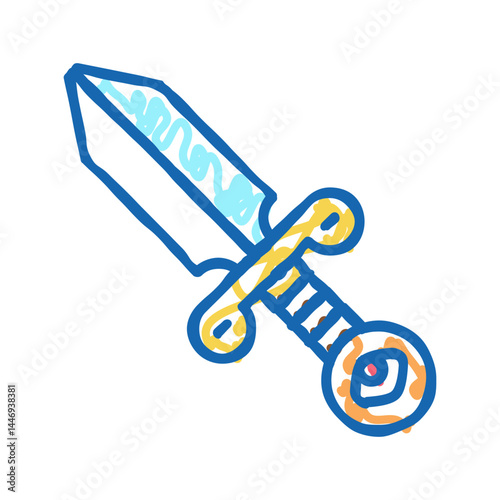 dagger boho icon doodle illustration