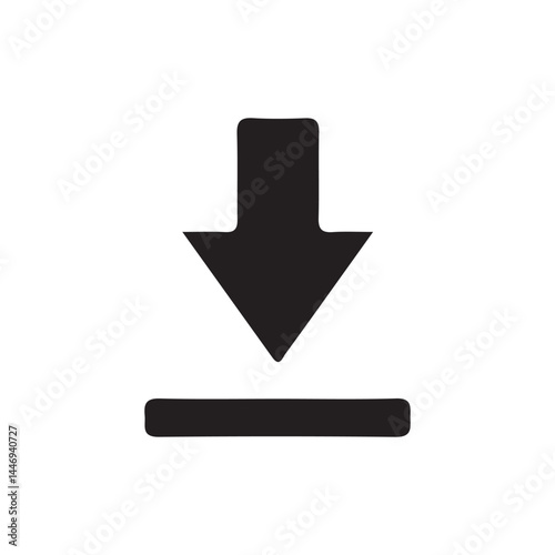 Download button icon. save file icon, import data storage icon button.download icon editable stroke outline icon isolated on white background flat vector illustration eps 10.
