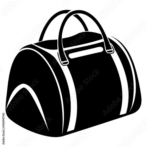 Black duffel bag gym bag travel bag weekender bag carry on bag sports bag luggage bag overnight bag stylish 100 isolated on transparent background