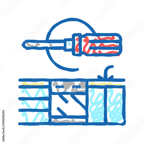 kitchen repair icon doodle illustration