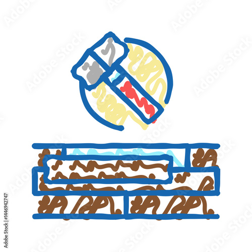 flooring repair icon doodle illustration