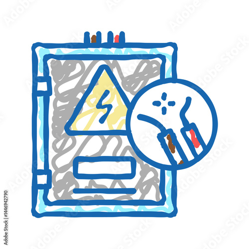 electrical repair icon doodle illustration