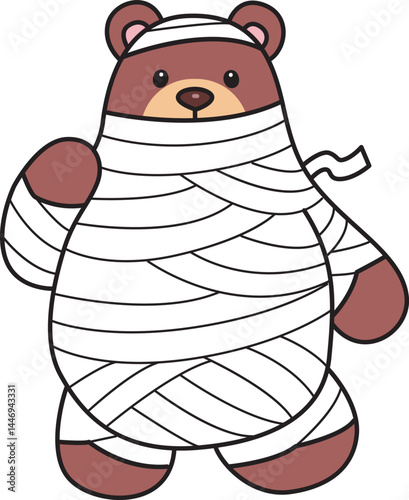 Illustration of cute bear icon.
Funny bear in daily activities elements.
