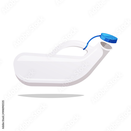 Plastic male urinal bottle vector isolated on white background.
