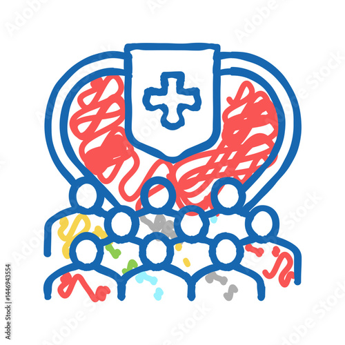 public health and safety icon doodle illustration