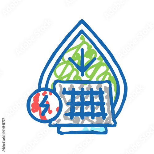 energy saving icon doodle illustration