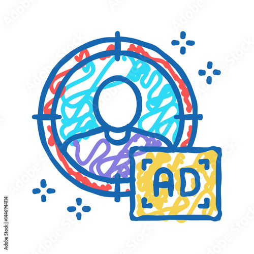 sharp targeting icon doodle illustration