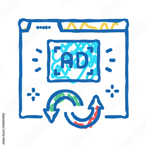 remarketing strategy icon doodle illustration