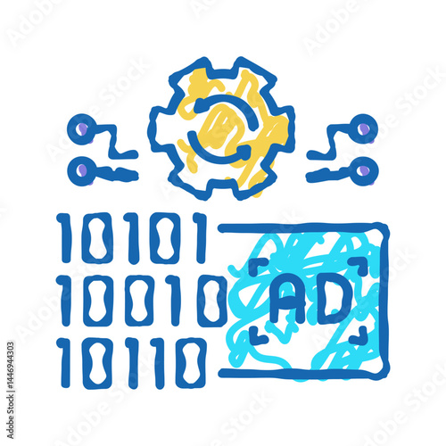 omni channel advertisements icon doodle illustration