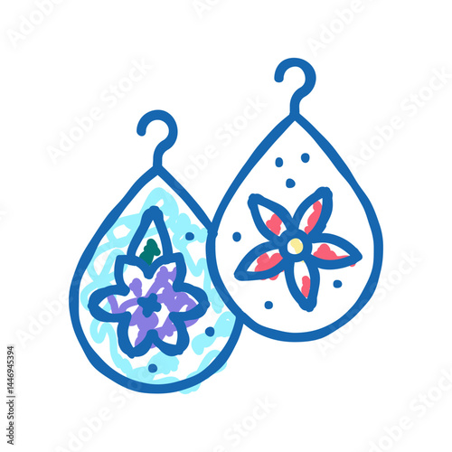 earrings resin art icon doodle illustration