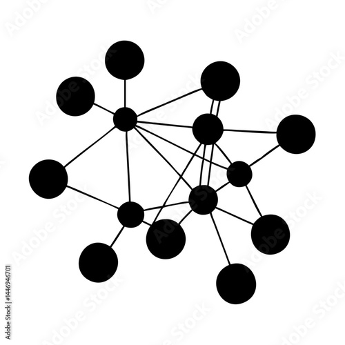 Abstract Connection Network with Circular Nodes and Linear Edges Depicting Interconnectivity