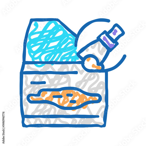 auto body filler bondo icon doodle illustration