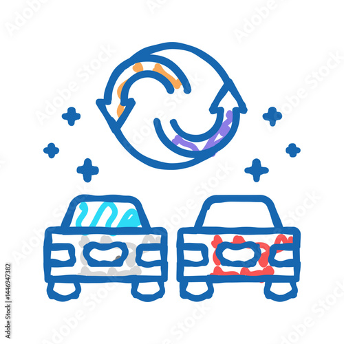 marketing rebranding icon doodle illustration
