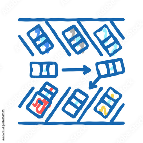 diagonal parking icon doodle illustration