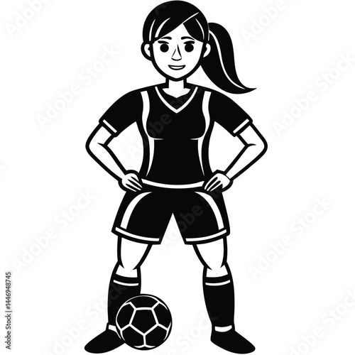 Confident Female Soccer Player Illustration