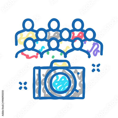 collective photography kindergarten icon doodle illustration