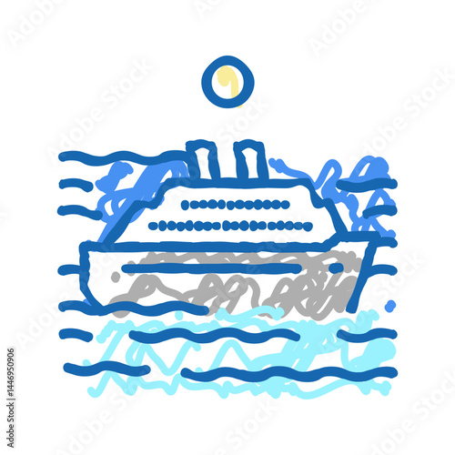open ocean icon doodle illustration