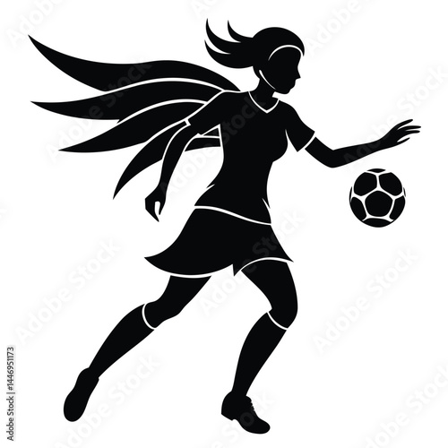 Angelic Soccer Player Silhouette Illustration