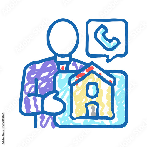 property landlord icon doodle illustration
