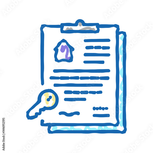 written contract icon doodle illustration