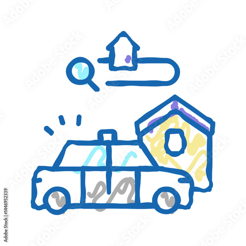 crime in area icon doodle illustration